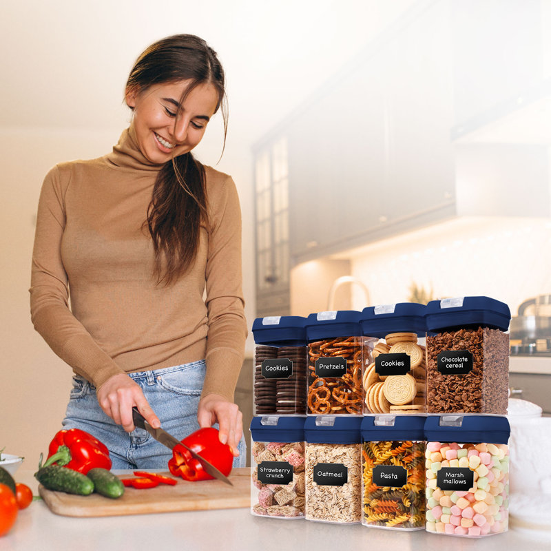 Ensemble de 8 contenants alimentaires, Bleu marine