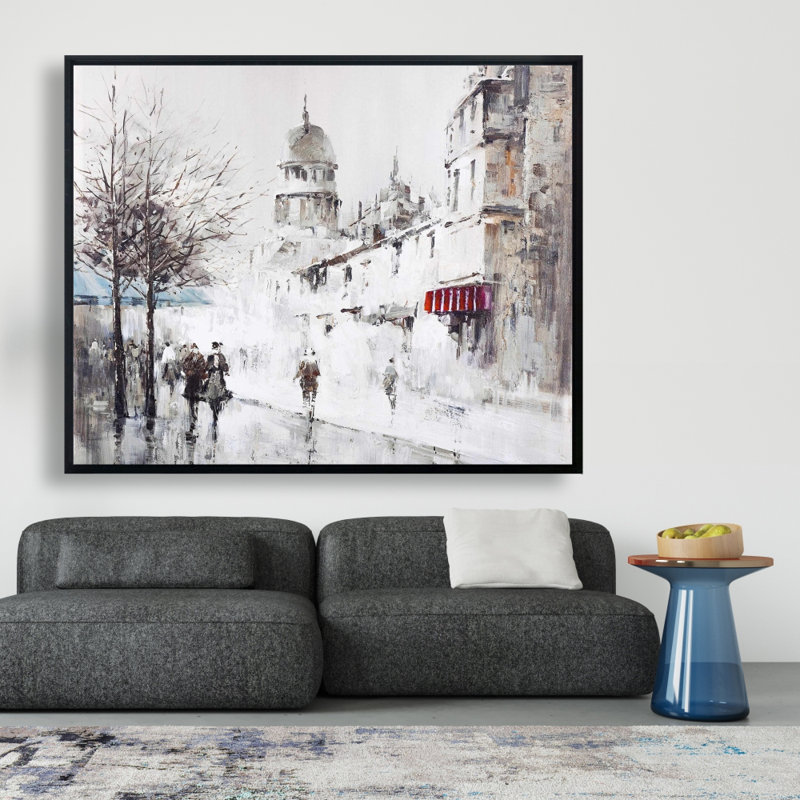 Gray City Street Print On Canvas