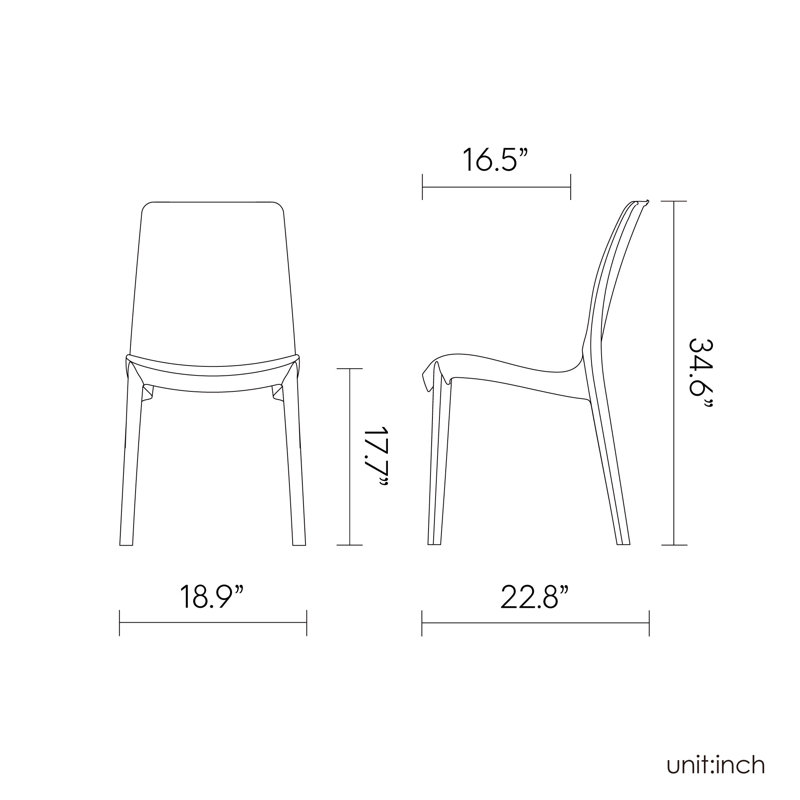 Chaise de salle à manger Rue, Blanc