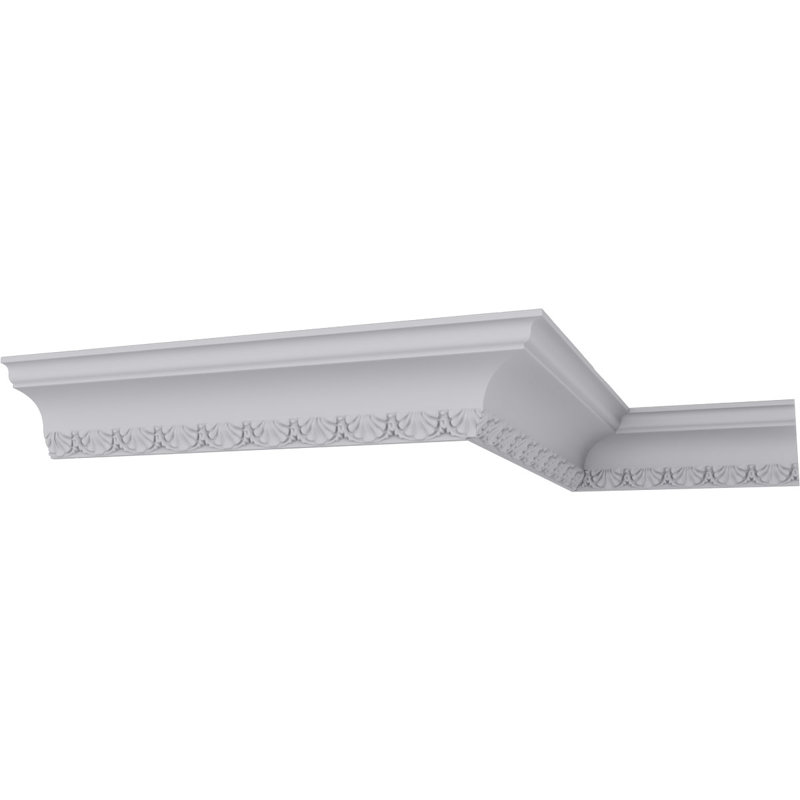 Primed White Urethane Shell Crown Moulding 94.5"