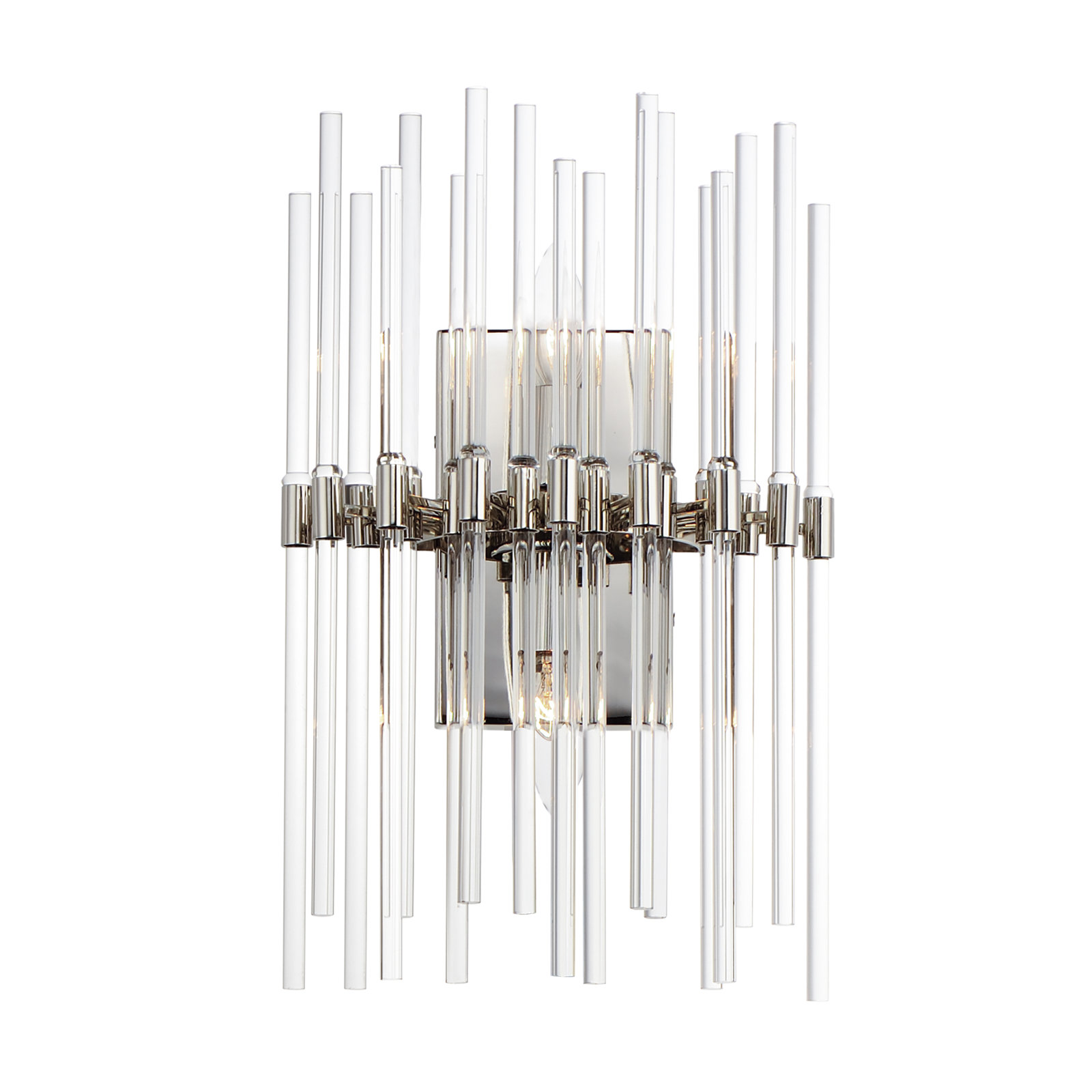 Sardor 2 Light Glass Dimmable Flush Mounted Sconce, Polished Nickel