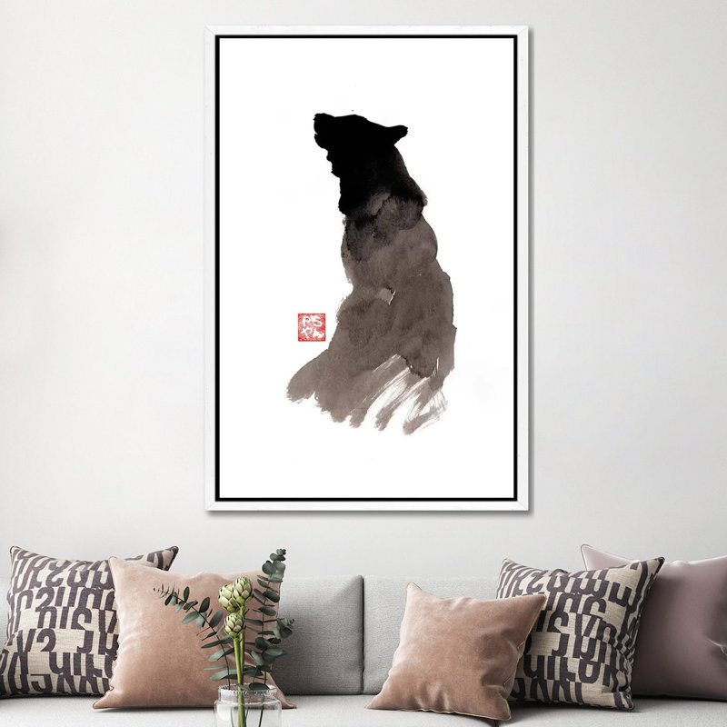 Crying Wolf by Péchane - Print on Canvas, White Framed, 152.5 cm H x 101.5 cm W