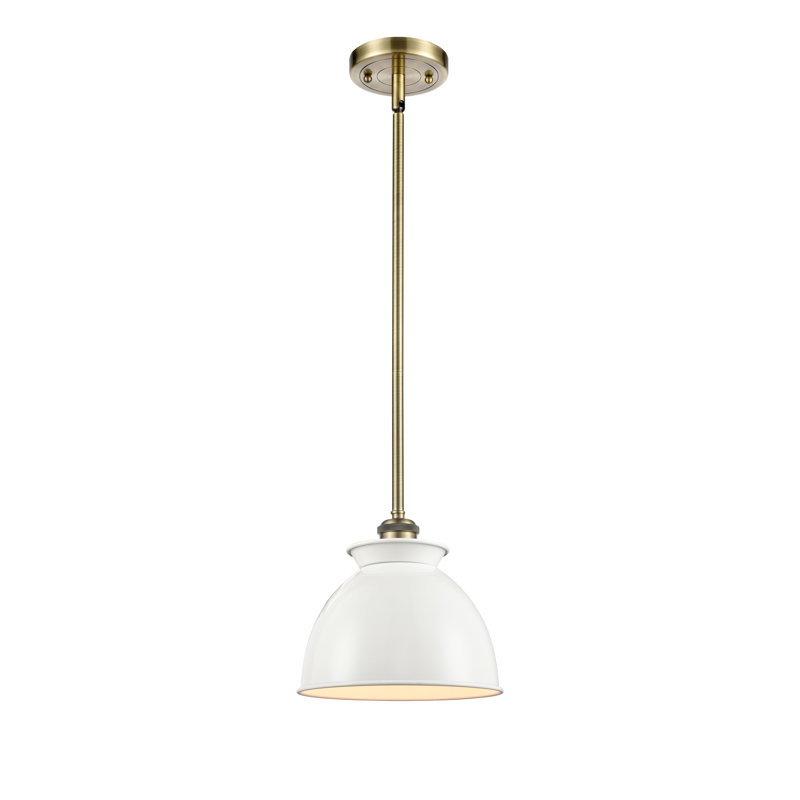 Arev 1 - Light Single Pendant, No Bulb Included, Brushed Brass, Glossy White