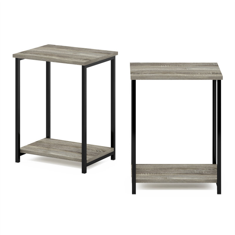 Aliyssa End Table Set, French Oak Gray/Black, 1, 19.7" H x 15.2" W x 11.7" D