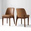 Chaise de salle à manger rembourrée en similicuir de style Mid-Century avec pieds fuselés en bois massif (ensemble de 2)-71543416-196050124