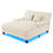 Modern Chaise Lounge Sofa 57.1" Sofa Bed Chenille Upholstered Lounge Sofa Chair With Adjustable Backrest And LED Light Strip For Living Room-759091107