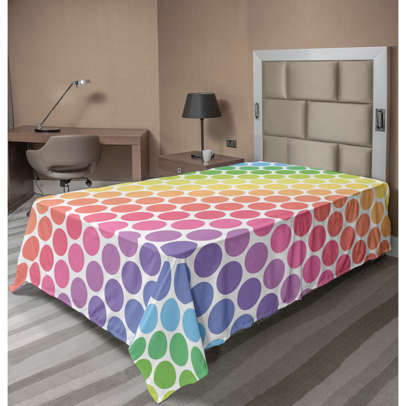 Ambesonne Top Flat Sheet Royal, Twin XL Flat Sheet, Multicolor Polka Dots 9