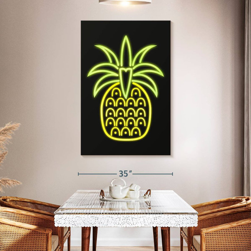 Yarlin Neon Pineapple, 51" H x 34" W