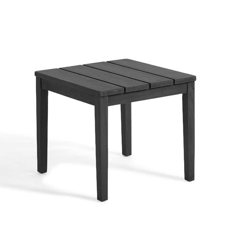 Solid Wood Teak Outdoor Side Table, Black