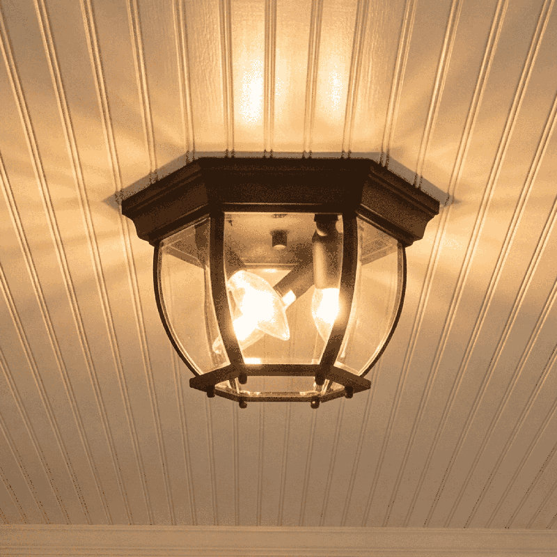 Plafonnier d'extérieur 3 lumières Meridian en noir, Noir