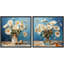 Ensemble de 2 fleurs de marguerite sur fond bleu-97923484-97923485