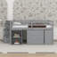 Lit mezzanine double avec bureau d'écriture rétractable et 3 tiroirs-141965292