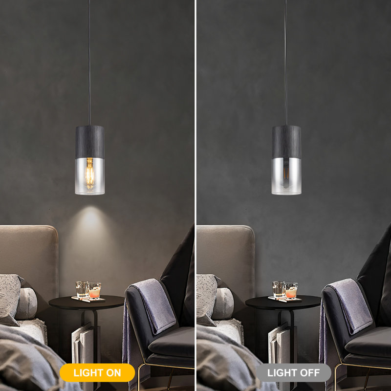 Ensemble de 2 luminaires suspendus modernes Glorianne pour îlot de cuisine, Noir