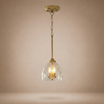 Luminaire suspendu 3 lumières Amber | Laiton satiné avec verre transparent