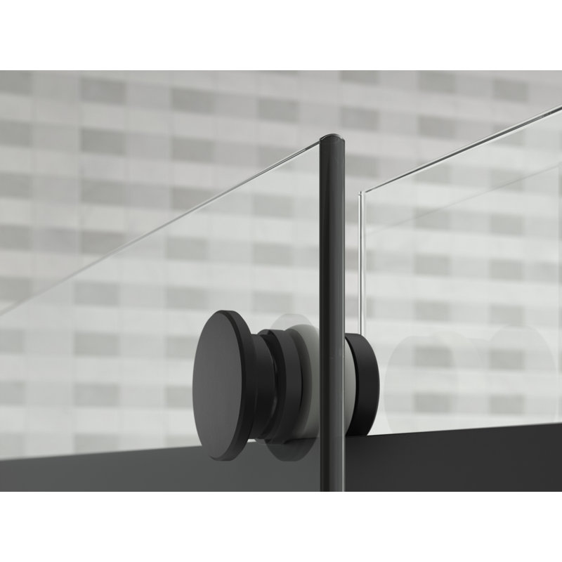 Levity Plus Less Sliding Shower Door, 77-9/16 In. H X 44-5/8 - 47-5/8 In. W, With 5/16 In.-Thick Crystal Clear Glass, Black