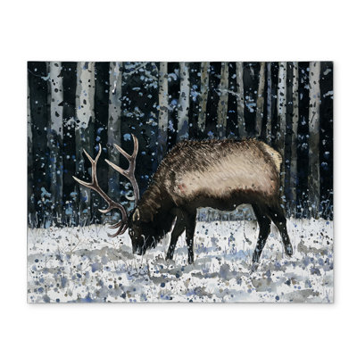 Caribou Winter Forest Blue Rustic Polyester Placemat - Home Decor