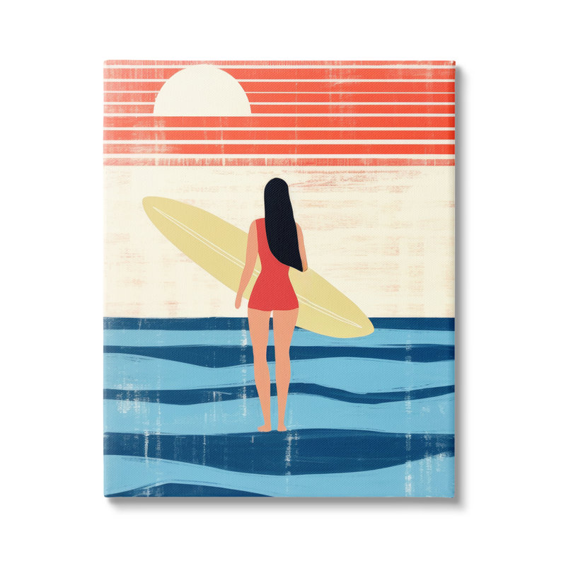 «Rustic Surfer Girl Abstraction», art mural par Lazar Studio, H 40 po x l 30 po x P 1,5 po