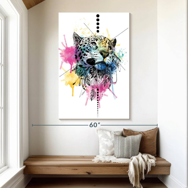 Brampt Tribal Leopard, 51" H x 34" W