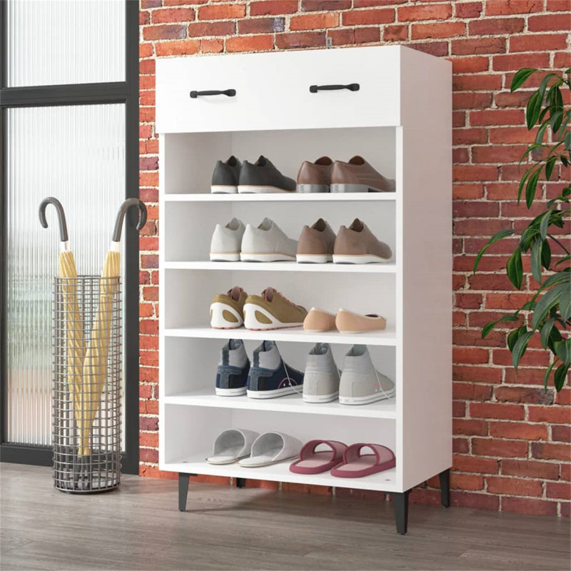 10 Pair Shoe Storage Cabinet, White