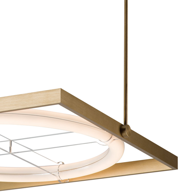 Luminaire suspendu carré à 1 lumière DEL unique