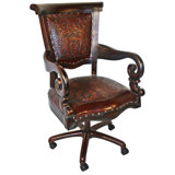 Sammy Leather Swivel Side Chair