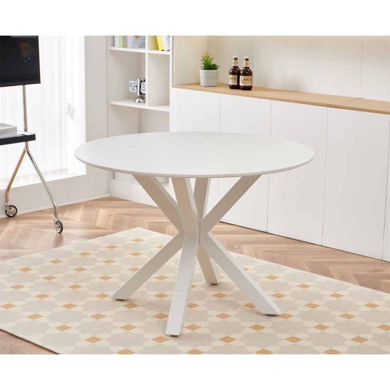 42.1" Table Mid-century Dining Table for 4-6 people With Round Mdf Table Top, Pedestal Dining Table, End Table Leisure Coffee Table,cross leg