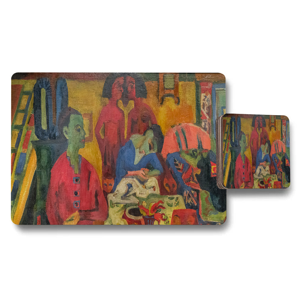 Vibrant Artwork Placemats And Coasters Set For Dining Tables