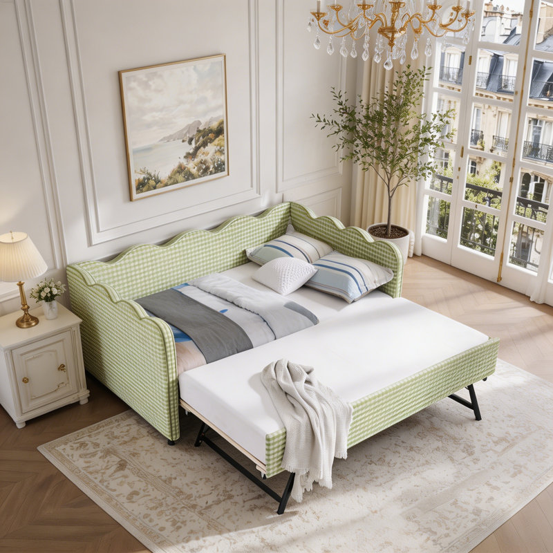 Lit de jour double, Twin Trundle, Green1
