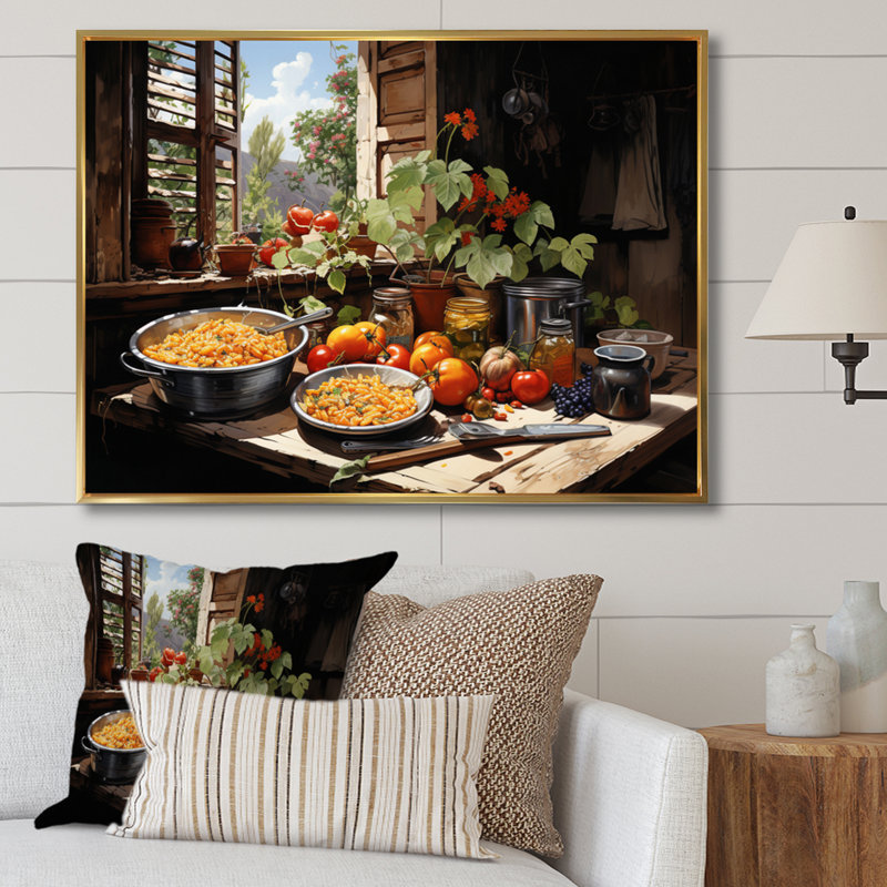 Cuban Cuisine Flavourful III - Cuba, art mural paysage, H 34 po x l 44 po x P 1,5 po, Cadre flottant doré