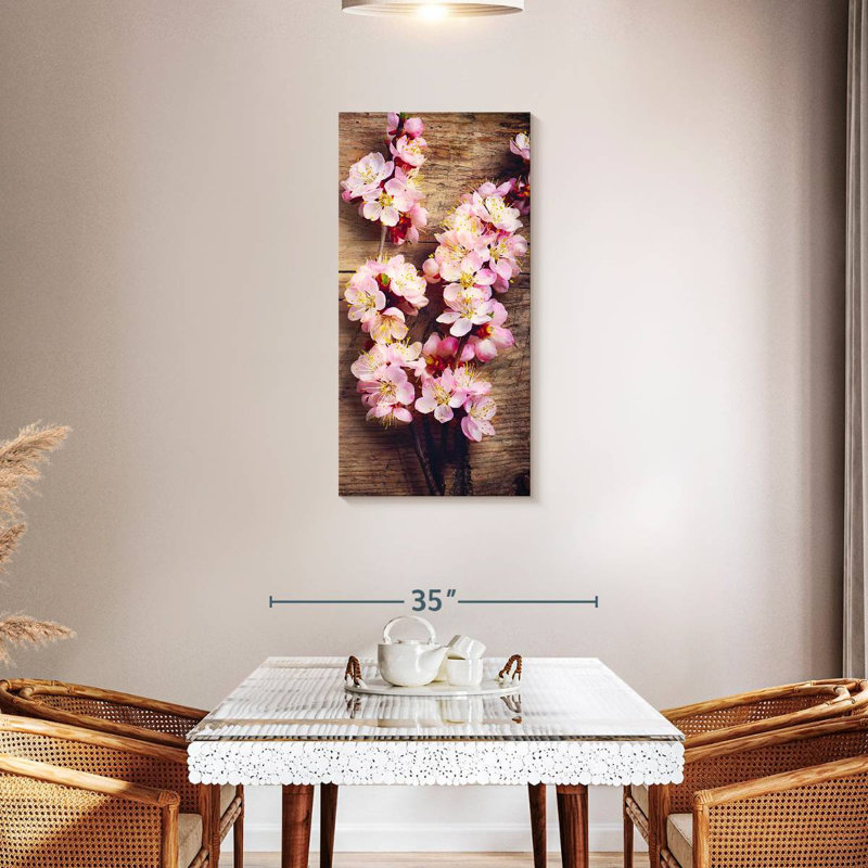 Fleurs de printemps, H 42 po x l 21 po