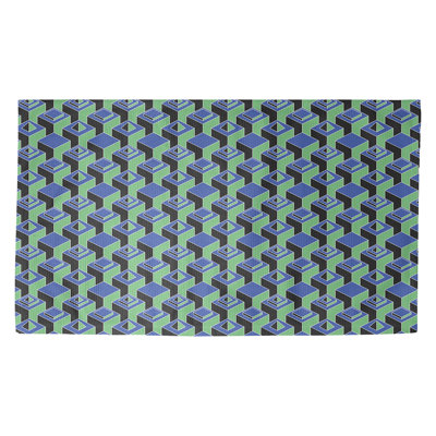 Gratte-ciels noir/bleu/vert Tapis décoratif