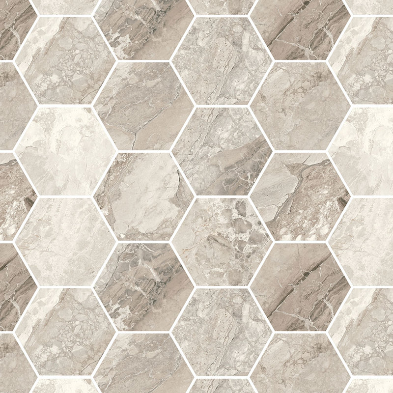 Carrelage mosaïque poli 4 pouces Crystara, Beige