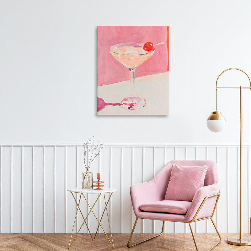 Toile cocktail cerise rose, design par Riley B, H 20 po x l 16 po