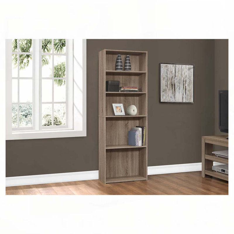 Bookshelf, Bookcase, Etagere, 5 Tier, 48"h, Office, Bedroom, White Laminate, Contemporary, Modern, White