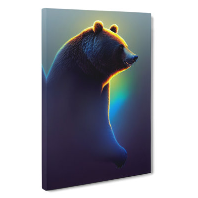 Futuristic Bear - Wrapped Canvas Painting