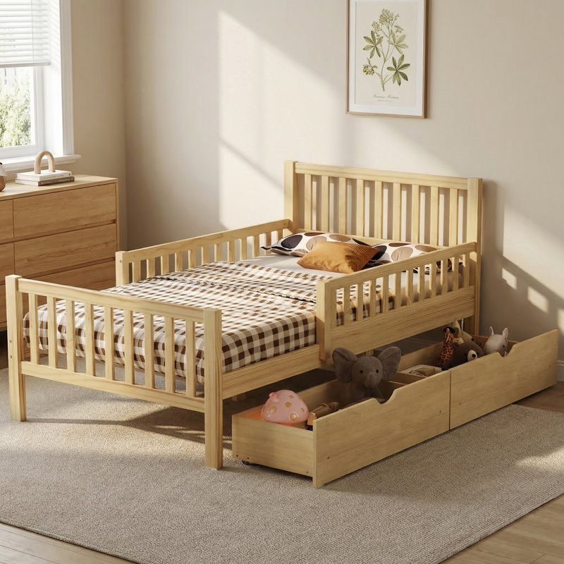 Lit plateforme simple en bois, Lit simple
