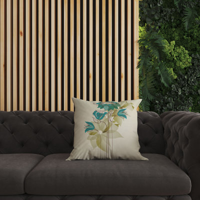 Coussin à motif floral avec housse amovible