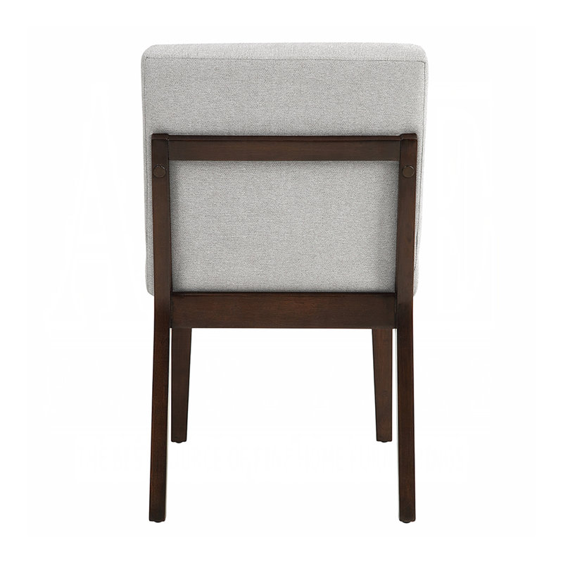 Ensemble de 2 chaises de salle à manger rembourrées avec pieds en bois gris et brun