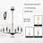 6-Light Modern Black Iron Candlestick Chandelier, Dimmable & Adjustable, for Living Room & Foyer