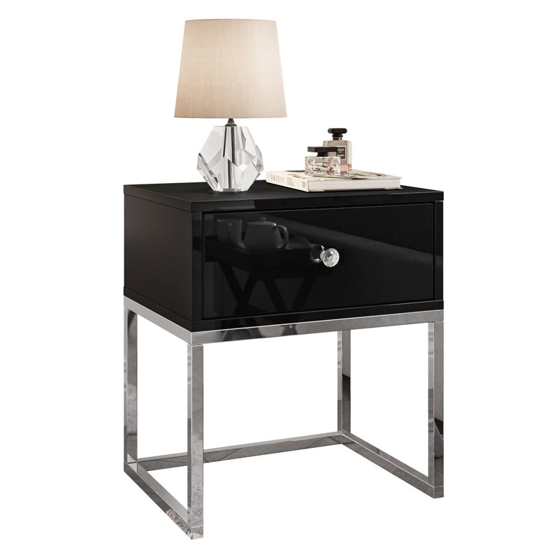 Benno 1 Drawer Bedside Table, Black