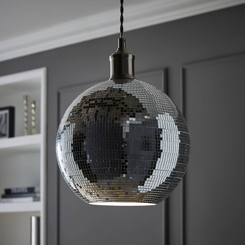 Alexendria 23cm H Plastic / Acrylic Globe Pendant Shade ( Slip-On ) in Silver