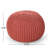Bordeaux Knitted Cotton Round Pouf, Coral - Versatile Ottoman And Floor Cushion With Polystyrene Bead Filling-1534787676