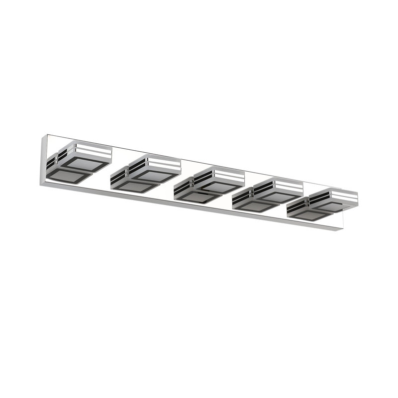 Loralynn Dimmable LED Vanity Light – Simple & Modern Bathroom Mirror Lighting, 5, Chrome