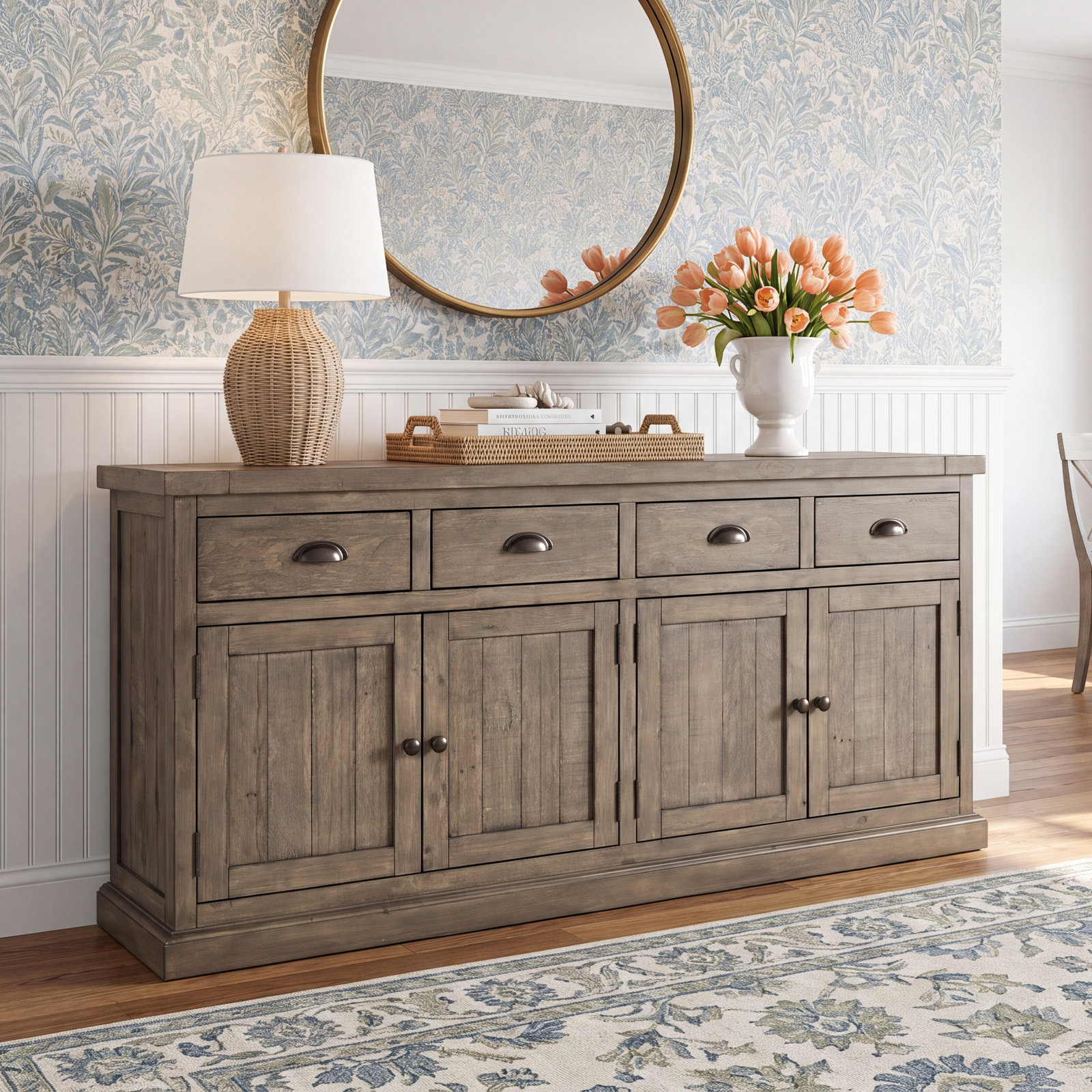 Kinston Pine Sideboard, Distressed Brown