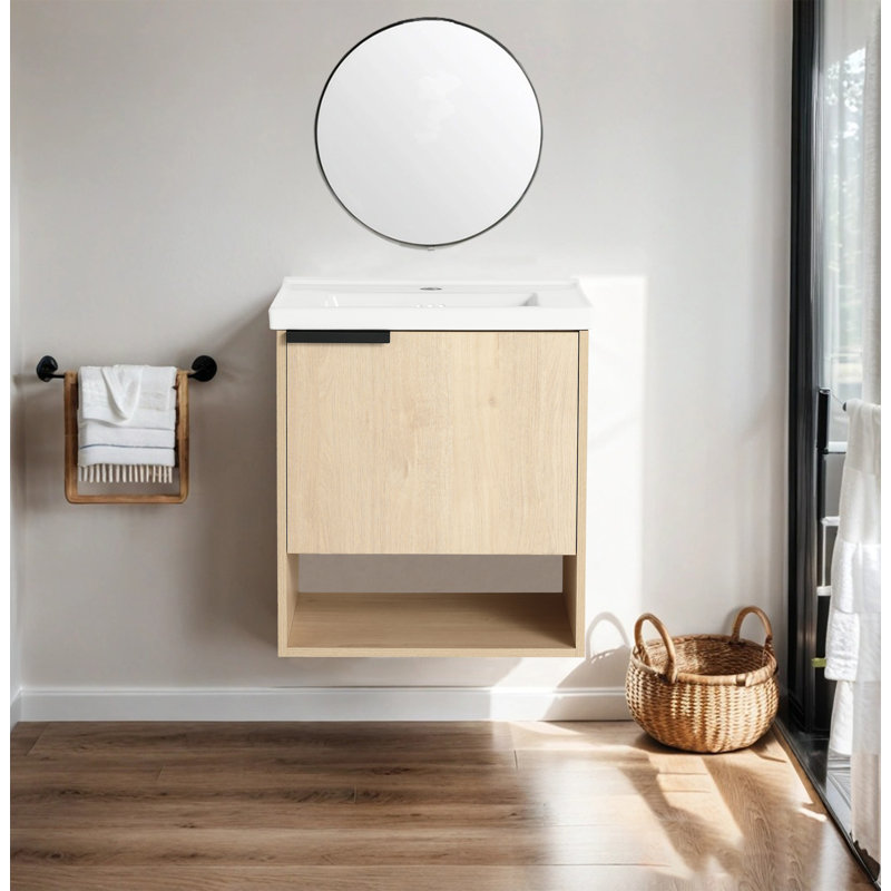 Meuble-lavabo simple 19,94 po avec plateau en céramique Calrissian