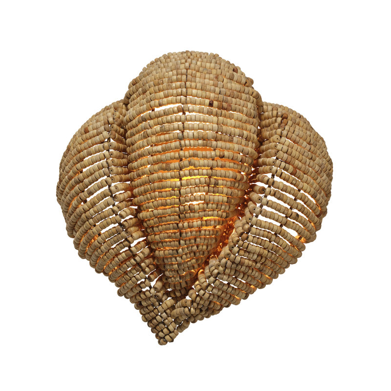 Anguilla 1-Light Wood Beaded Wall Sconce, Blue, Natural
