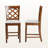 Wave Counter Stool Set with Gray Fabric and Walnut Brown Finish, 42.26'' H X 18.42'' W X 20.48'' D
