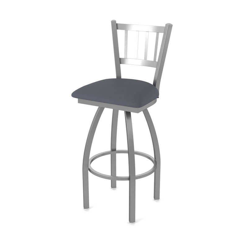 Tabouret pivotant 810 Contessa, Vinyle - tempête Canter, Acier inoxydable, Tabouret de comptoir (siège d'une hauteur de 25 p
