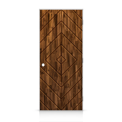 Stained Smooth Pine Wood Single Prehung Interior Door