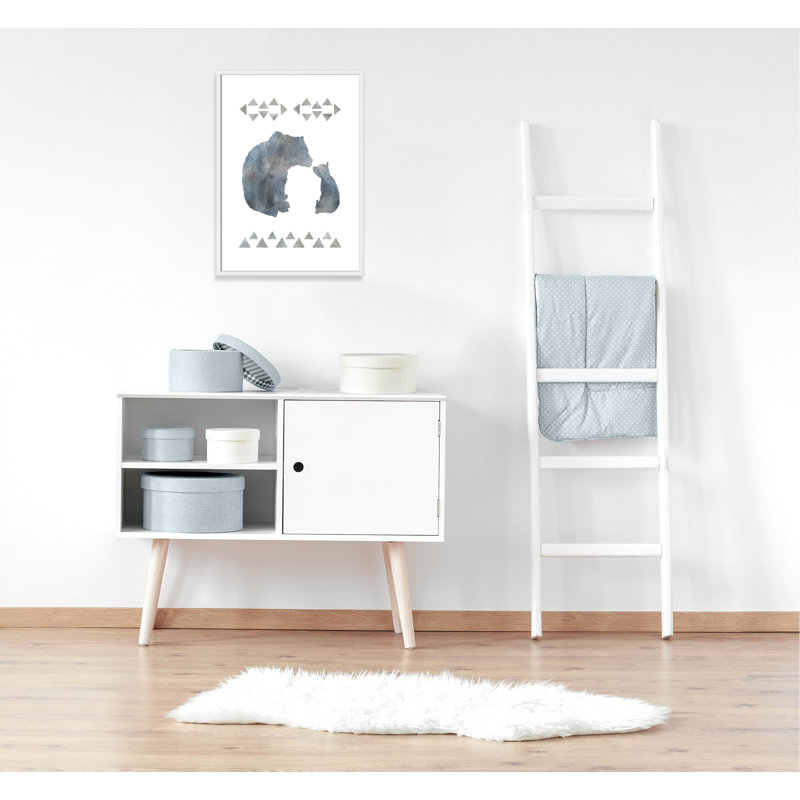 «Little Man Cave Bears», art encadré, H 34,5 po x l 24,5 po x P 1,18 po, Cadre blanc